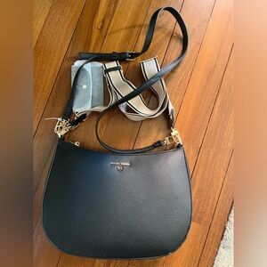 Anne Klein pebbled black vegan leather purse crossbody